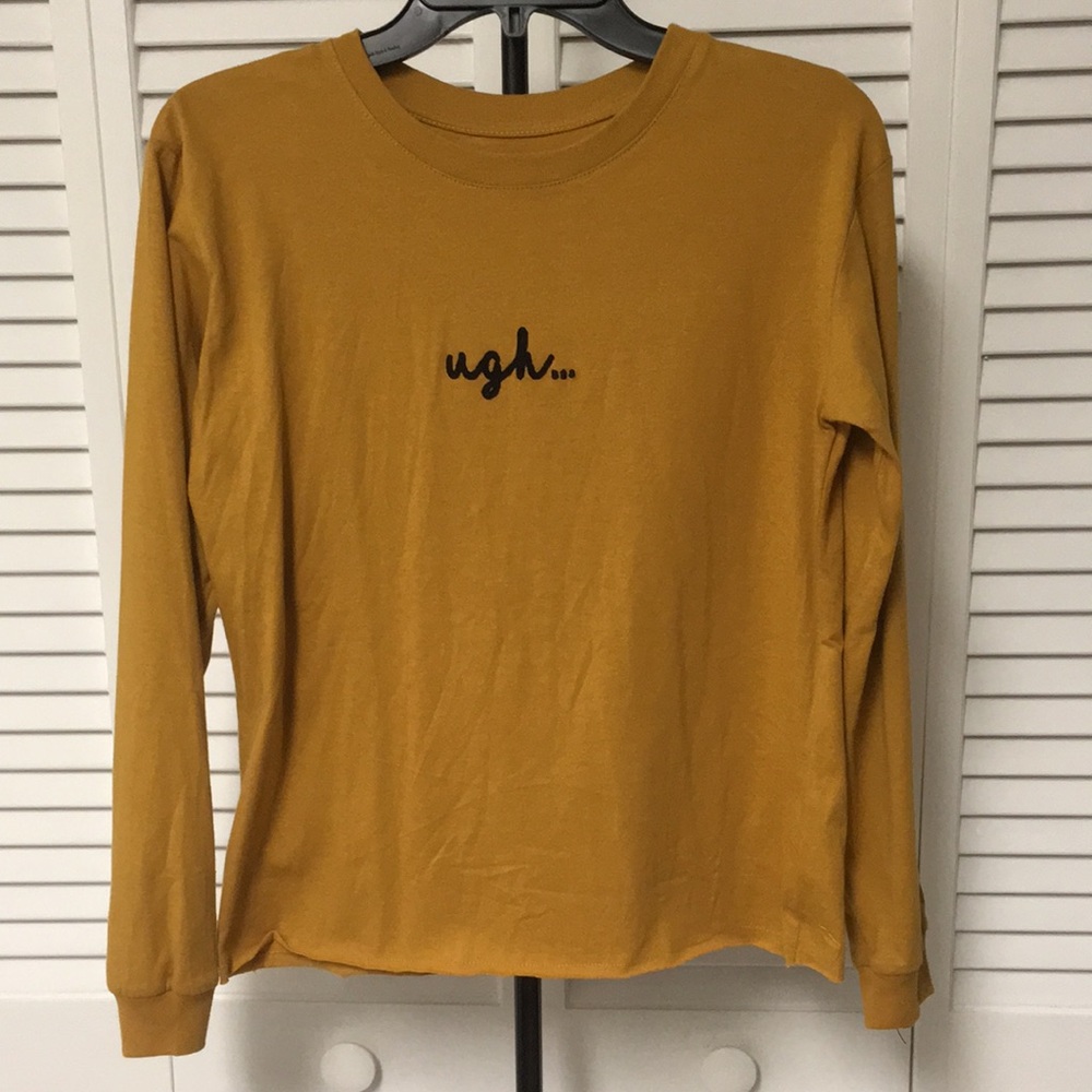 Tan/Golden "ugh..." Art Class Long Sleeve (Extra Large)